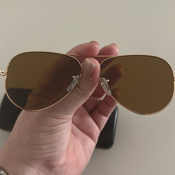 Stylish RayBans Gold Aviator Prescription Sunglasses main image 4